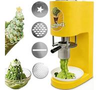 Machine commerciale de presse à crème glacée Spaghetti, 80W,420ml, for la formation de nouilles, machine à crème glacée électrique avec démarrage à une touche(Yellow)