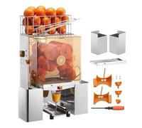 Machine Commerciale De Presse-agrumes D'orange, Extracteur De Jus Automatique De 120W Avec Boîte De Filtre Extractible, Couvercle PC, 2 Seaux De Collecte De Peau