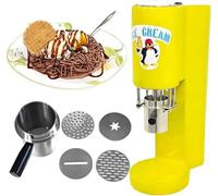 Machine commerciale de sorbetière à spaghetti Ge-lato avec 4 moules de forme, capacité de production 30 L/H, for magasin, bars, cafés, restaurant(Yellow)