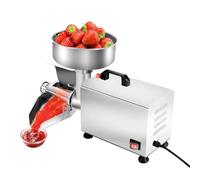 Machine Commerciale pour Broyage Tomates Presse-Tomates éLectrique 450W Presse-Aliments Acier Inoxydable pour Fabrication Sauce Tomate Haut Rendement 90-160Kg/H pour Sauces Base Tomates,A