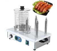 Machine commerciale pour rôtir des saucisses et des hot-dogs, machine à chauffer des petits pains en acier inoxydable, vaporisateur pour hot-dogs avec tige chauffante et 4 tiges, contrôle de tem