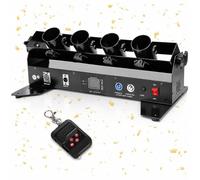 Machine Confetti Électrique 4 Tubes, Lanceur Portable Professionnel avec Télécommande et Contrôle DMX, Effet Scène for Mariage, Disco, Club, Soirée et Spectacle DJ