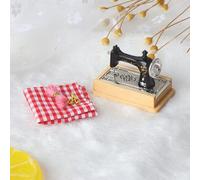 Machine ¿¿ coudre en bois avec fil et ciseaux, accessoires pour maison de poup¿¿e, meubles miniatures, jouets pour enfants, nouvelle collection