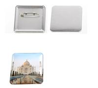 Machine D'aimant Photo Badge à épingle carré vierge à faire soi-même, matériel pour badges, aimants de réfrigérateur, 50 x 50 mm, fournitures de pièces 14507276031(Iron bottom badge)