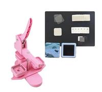 Machine D'aimant Photo La machine à badges de réfrigérateur carrée à trois couleurs 50 x 50 mm convient à la fabrication d'aimants de réfrigérateur/d'épingles à badges 14507276031(Pink Set)