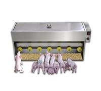 Machine d'alimentation Automatique for Petit Cochon À Agitation, Mangeoire À Température Constante en Acier Inoxydable, avec Simulation Sonore, Équipement d'alimentation for La Ferme(14nipples)