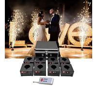Machine D'Allumage De Feu d'artifice Froid, Mini Machine De Feu d'artifice Froid De Fontaine, Pyrotechnie à Distance sans Fil 8/12 RéCepteurs éQuipement De ScèNe pour Mariage,8Cues
