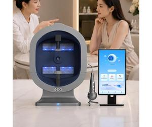 Machine d'Analyse de Peau IA Système Professionnel Visage Cuir Chevelu | Appareil Esthétique Avancé Évaluation Sensibilité UVs Hydratation Consultation Salon et Rapports Numériques