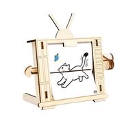 Machine d'animation - Kit de modèle en bois à manivelle, jouet de construction STEM en forme de TV | Projet d'apprentissage mécanique créatif pour garçons et filles, assemblage de la maternelle, ateli