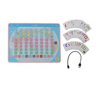 Machine d'apprentissage Chinois Tablette éducative Parlant Chinois Rechargeable Coffret Cadeau Rose avec 72 Cartes Apprendre Le Pinyin pour Les Enfants de 3 Ans et Plus Matériau
