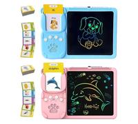 Machine D'apprentissage De Cartes - Jouets Vocaux Préscolaires 2 En 1 De 9,45 Pouces | Cartes Flash Sonores Éducatives | Machine Interactive De Lecture De Mots Avec Tablette À Dessin Pour Le Développe