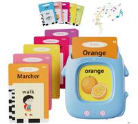 Machine d'apprentissage de l'anglais et du français - 1 à 6 ans - Écoute et apprentissage pour enfants - 224 mots - Bleu