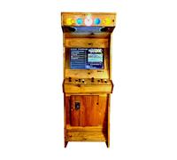 Machine d'arcade rétro en Bois - Fait Main - Borne 2 Joueurs avec +4000 Jeux Classiques, écran LCD 22", Plug & Play - San-J (Teck)