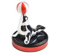 Machine d'aromathérapie de voiture à énergie solaire avec figurine d'lion de mer, désodorisant décoratif pour tableau de bord, diffuseur de parfum rotatif à économie d'énergie pour véhicule (rouge)