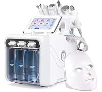 Machine de beauté à hydrogène et oxygène, 7 en 1 avec masque LED pour nettoyage en profondeur, épluchage hydro dermabrasif, petite bulle (gris)