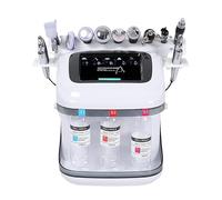 Machine de beauté à hydrogène oxygène, analyseur de peau à petites bulles avec 3 têtes et écran tactile, temps réglable, resserre les joues, améliore la ligne du menton, élimine les rides