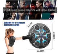 Machine de boxe Bluetooth , Cible de Réaction de Machine de Boxe musicale avec gants, appareil d'entraînement mural pour frappes