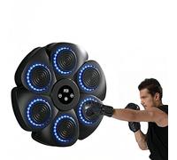 Machine de boxe intelligente à montage mural, équipement de boxe Bluetooth avec lumière LED et haut-parleur pour adultes et enfants, exercices d'entraînement de boxe à domicile (noir 3)