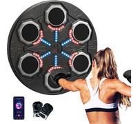 Machine de Boxe Musicale, 15 Modes de Vitesse, 2025 Nouvelle LED Boxe Mural Musique avec Gants de Boxe, Bluetooth, Comptage Intelligent et Bluetooth Musicboxing pour Adultes et Enfants (Noir)