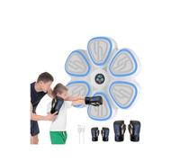 Machine de Boxe Musicale, 2025 Nouvelle Boxe Mural Musique avec 2 Paires Gants de Boxe, 9 Modes de Vitesse et d'entraînement,Comptage,LED Bluetooth Music Boxing Machine pour Adultes et Enfants (Blanc)