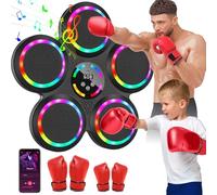 Machine de Boxe Musicale, 2025 Nouvelle LED Boxe Mural Musique avec Gants de Boxe, Mode Bluetooth, 9 Modes de Vitesse et d'entraînement, Mode de Comptage, Music Boxing Machine pour Adultes et Enfants