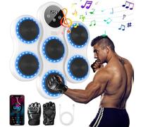 Machine de Boxe Musicale, 2025 Nouvelle Machine Boxe Mural Musique avec Gants de Boxe, 9 Modes de Vitesse, Prise en Charge Bluetooth, Music Boxing Machine pour Adultes et Enfants Exercice (Blanc)