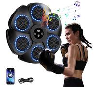 Machine de Boxe Musicale,9 Modes de Vitesse Music Boxing Machine,Gants Inclus,Smart Bluetooth Music Boxeur,pour L'EntraîNement de Boxe des Enfants et des Adultes à la Maison (Noir Machine)