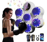 Machine de Boxe Musicale - 9 Modes Vitesse, Boxe Mural Musique avec Gants de Boxe -Music Boxing Machine Adulte Comptage Intelligent et Bluetooth, pour Enfants et Adultes Entraînement à la Maison