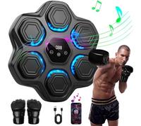 Machine de Boxe Musicale Adulte, Beatpunch Boxe Mural Musique avec Lumière LED et Le Gants de Boxe, Beat Punch Music Boxing Machine pour Adultes/Enfants, Articles d'entraînement pour Boxe Maison
