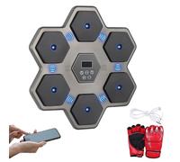 Machine de boxe musicale. Appareil d'entraînement mural avec lumières LED, gants de boxe, Bluetooth et synchronisation musicale. Machine de boxe pour enfants et adultes. (9 modes, 45 x 45 cm)
