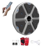 Machine de boxe musicale. Appareil d'entraînement mural avec lumières LED, gants de boxe, Bluetooth et synchronisation musicale. Machine de boxe pour enfants et adultes. (9 modes, 43 x 43 cm)