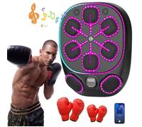 Machine de boxe musicale avec 6+2 zones de frappe, surface de 60 cm, LED, 9 vitesses, Bluetooth, musique, idéale pour adultes