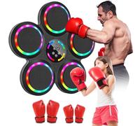 Machine de Boxe Musicale avec Bluetooth, lumières LED et comptage Automatique, 9 Vitesses et 9 Modes, Sac de Boxe Mural pour Adultes et Enfants, entraînement à Domicile