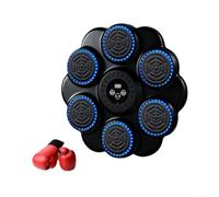 Machine de boxe musicale avec connexion et éclairage RVB pour entraînement à la maison, salle de sport, gants de couleur noire (parent enfant noir)