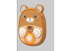 Machine de Boxe Musicale - Bear Sound LED Punch Trainer, pickguard Rechargeable monté sur, équipement interactif Durable pour entraînement pour, Jouet de Fitness Amusant avec Vo