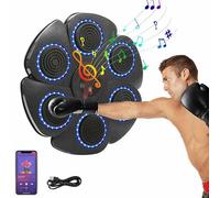 Machine de Boxe Musicale Bluetooth Intelligente, Synchronisation Lumière & Musique, 9 Modes, Compteur Automatique, Machine de Boxe Musicale pour Enfants et Adultes (Noir-sans Gants)