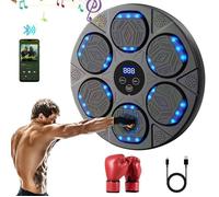 Machine de Boxe Musicale Bluetooth Murale avec Gants - Idéal comme Cadeau pour Adultes et Enfants