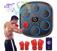 Machine de Boxe Musicale, Boxe Mural Musique Équipement avec Gants, LCD Affichage Numérique Intelligent, 9 Modes de Vitesse et Modes de Comptage, Connexion Bluetooth Disponible, pour Enfant et Adulte
