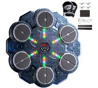 Machine de boxe musicale, cible de frappe murale à 9 vitesses, entraîneur boxe rythmique interactif avec lumières LED et haut-parleur, entraîneur frappe réglable pour adultes et enfants (bleu)