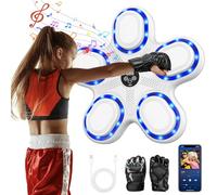 Machine de Boxe Musicale Enfants - 9 Modes de Vitesse & d'entraînement Boxe Mural Musique avec Gants de Boxe - Connexion Bluetooth & Comptage Automatique, pour Enfants Entraînement à la Maison (B)