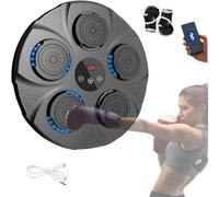 Machine de Boxe Musicale, Équipement D'entraînement de Boxe Mural en PU avec Gants de Boxe, Tapis de Boxe LED, Bluetooth, Lumières au Rythme de la Musique. (2 Mode, 40x40x5 cm)