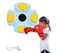 Machine de Boxe Musicale, Équipement D'entraînement de Boxe Mural en PU, Tapis de Boxe LED, 3 Çhansons Différentes, Lumières au Rythme de la Musique pour Enfants et Adultes. (32x32x4,5 cm)
