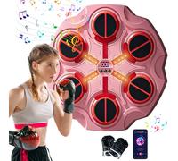 Machine de boxe musicale intelligente avec gants de boxe, connexion Bluetooth et vitesse réglable, cible murale, pour enfant et adulte (D)