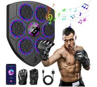Machine De Boxe Musicale Intelligente Bluetooth Avec Gants - 9 Modes De Frappe Réglage De Vitesse Et Volume Affichage LED Enfants