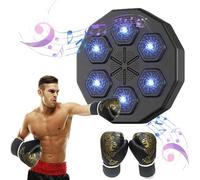 Machine de boxe musicale intelligente, machine de boxe murale avec musique et lumières, machine d'entraînement intérieure pour entraîneur de boxe intelligente pour enfants, adultes (E)