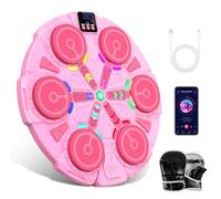 Machine de Boxe Musicale Intelligente pour Enfants, 3 Modes de Jeu avec Affichage du Score, Vitesse et Volume Réglables, Rechargeable par USB, Gants Inclus, Murale, pour Enfants dès 6 Ans