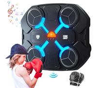Machine de boxe musicale intelligente pour enfants avec fonction de comptage, compatible Bluetooth, appareil de sport à 3 vitesses, contrôle du volume, gants de boxe