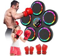 Machine de Boxe Musicale, LED Boxe Mural Musique avec Gants, Bluetooth, 9 Vitesse, Mode de Comptage, pour Adultes et Enfants
