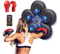 Machine de Boxe Musicale, LED Boxe Mural Musique Bluetooth avec Gants, 9 Niveaux de Vitesse et Plusieurs Modes de Frappe, Montage Murale, Appareil de Boxe pour Adultes et Enfants, Anti-Stress GAGAFEEL