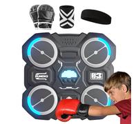 Machine de boxe musicale, machine à musique de boxe | Machine d'entraînement de musique de boxe murale - Solution d'entraînement de boxe avec gants Bandeau et protège-poignets de sport